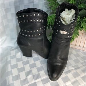 H-D Boots, Over Ankle with flat studs.